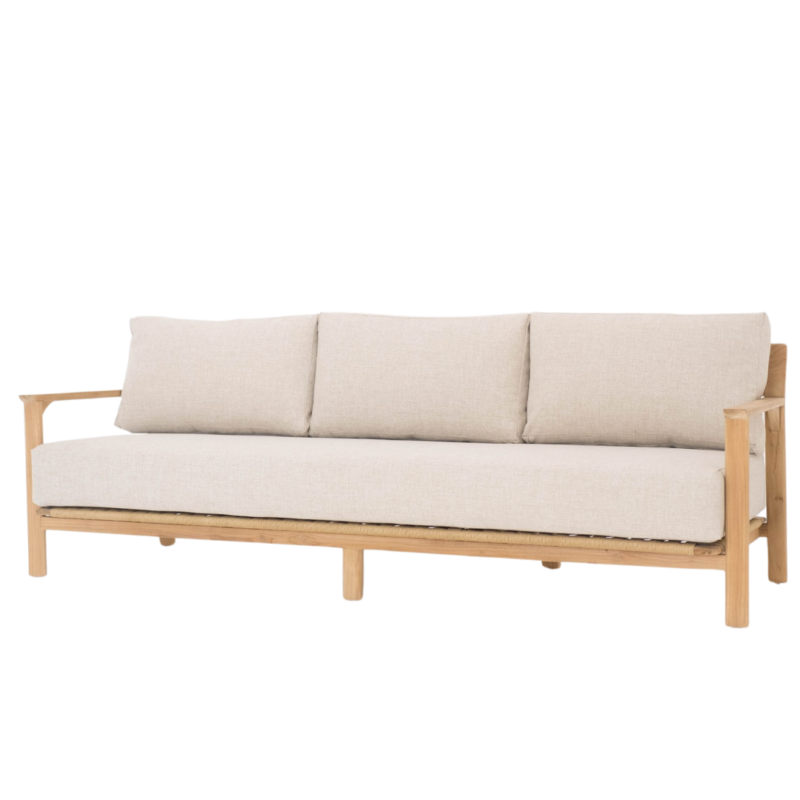 wooden 3 seater sofa